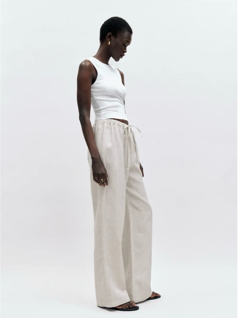 Reformation Olina Linen Pants - Oatmeal
